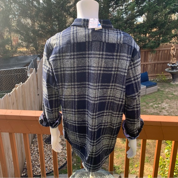 Flag & Anthem Northway LS Single Pocket Flannel Shirt | XL | Navy/Grey NEW!! - Picture 4 of 13